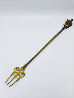 Antique Sir John Falstaff Solid Brass Toasting Fork 20 1/2”